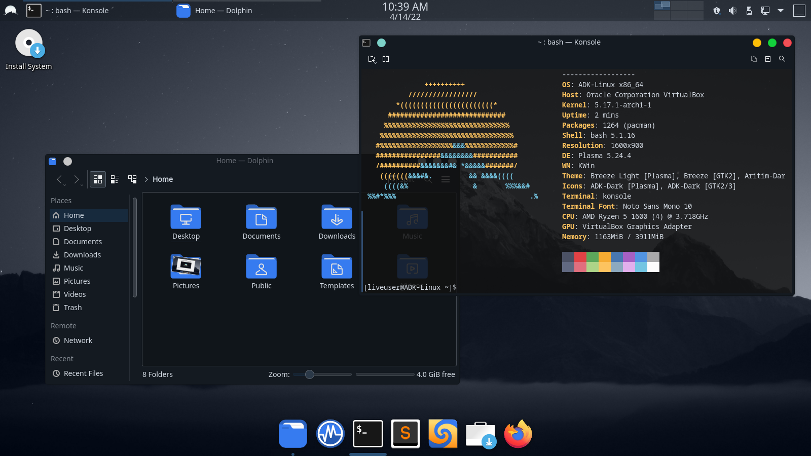 ADK-Linux - The Arch Linux Respin with KDE Plasma Desktop